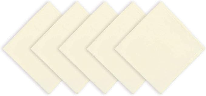 Arkwright Restaurant Cloth Napkins - (Pack of 25) Spun Polyester Dinner Napkin with Hemmed Edges - Ideal for Dinner, Wedding, Party, Banquet, Kitchen, 20 x 20 in, Ivory