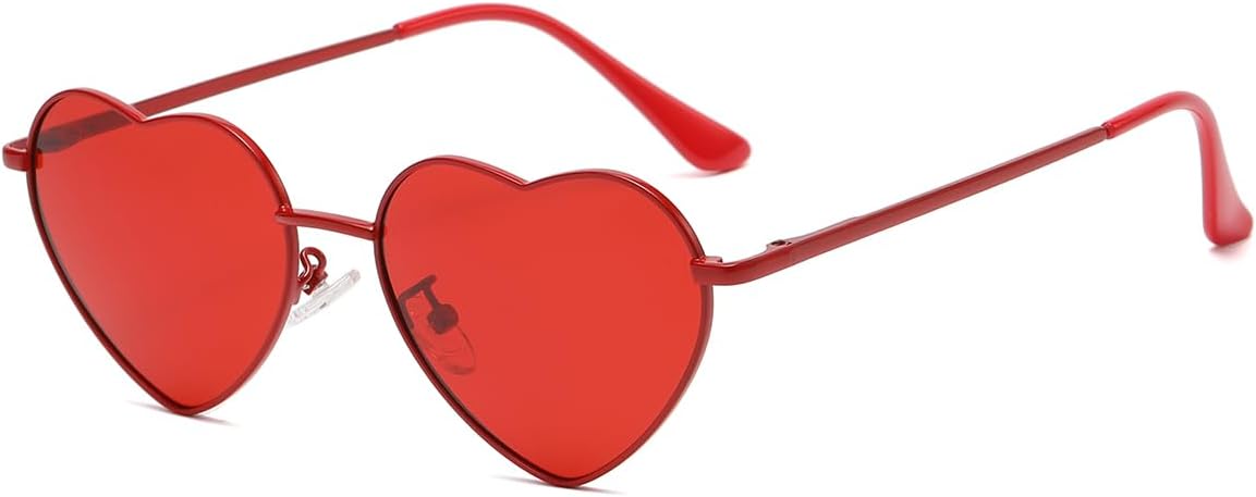 JOVAKIT Polarized Heart Sunglasses for Women Fashion Lovely Style Metal Frame UV400 Protection Lens