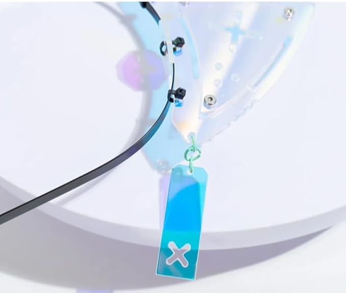 Cyberpunk Colorful Ear Hairband Fish Bone Hair Accessories COS Props (X Blue)