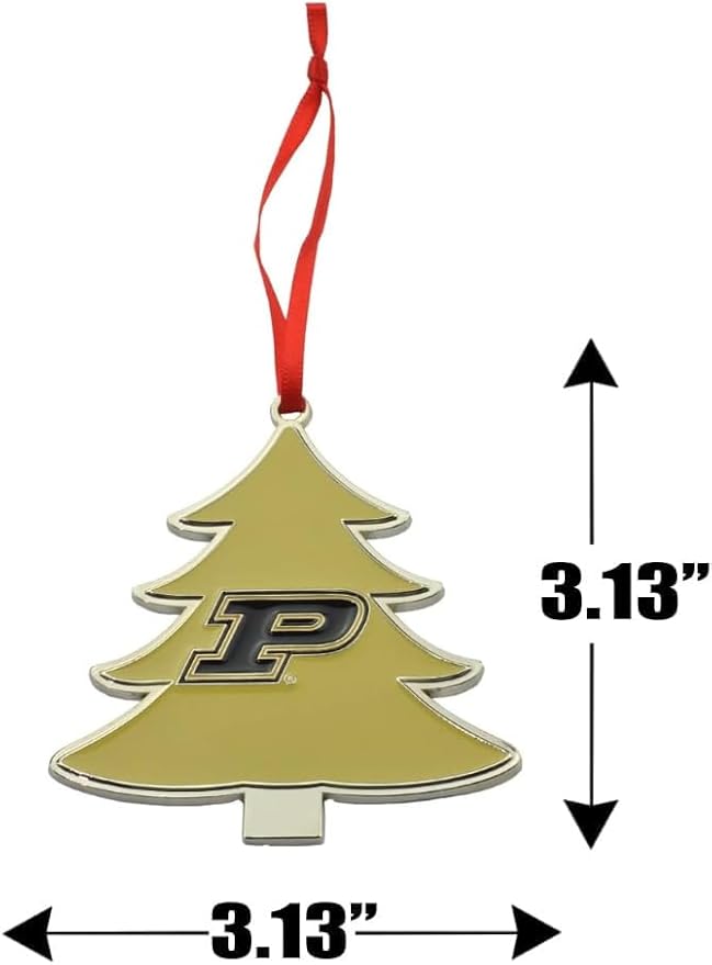 Purdue Boilermakers Tree Shaped Metal Christmas Ornament