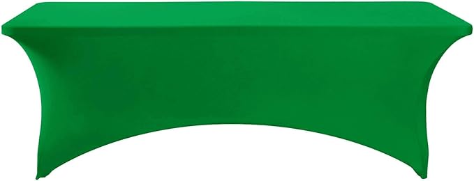 FORLIFE 2Pack Spandex Table Covers，Fitted Tablecloth for Rectangular Tables, Stretch Patio Table Covers, Universal Spandex Table Cover for Wedding, Banquet, Party (8ft, Emerald)