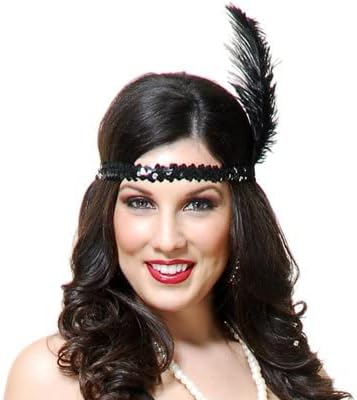Luckygift 1920s Flapper Headband Ostrich Feather Headpiece Roaring 20's Party Costume Flapper Headpiece with Mixed Color 20PCS