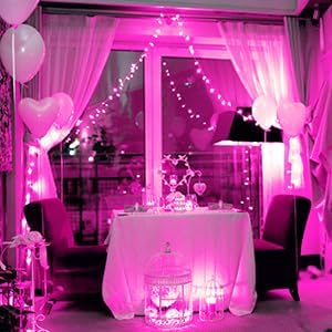 JMEXSUSS Connectable 100 LED Pink Christmas Lights, 33ft 8 Modes Room Lights Clear Wire, Plug in Pink String Lights Indoor Outdoor for Room Decor Christmas Tree Bedroom Valentines Party