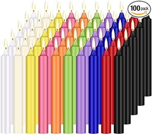 Unscented 4" Mini Chime Ritual Spell Taper Candle - Set of 100