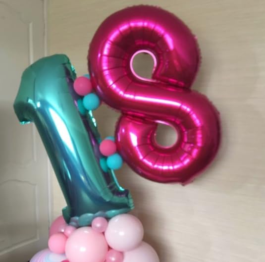 Teal Blue Helium Number Balloon 40 Inch, Giant Foil Teal Blue Number 0 Birthday Balloons, Large Numbers 10 20 30 40 50 60 70 80 90 100 2025, Party Celebration Supplies Decorations