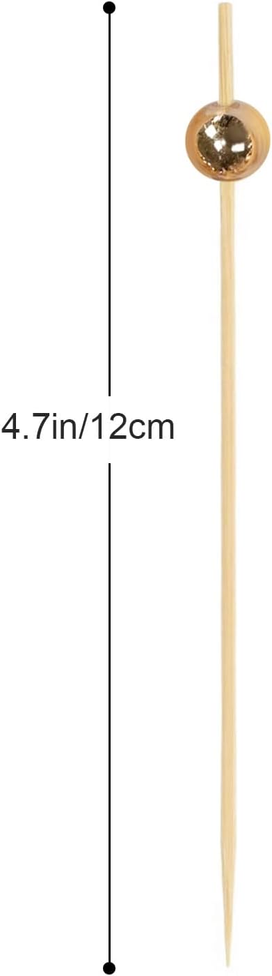 Cocktail Picks, 100PCS Toothpicks for Appetizers and Charcuterie Cups, Appetizing Skewers for Fruits Burgers Party Decoration - 4.7 inch