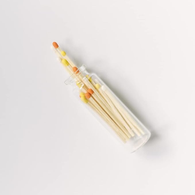 River Birch Decorative Matches in a Bottle with Striker - Cute & Colored Matches - 1 Bottle, Candy Corn Tip, 60 Matches