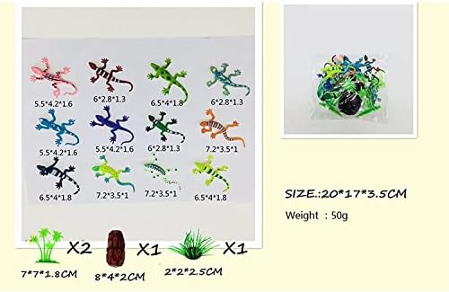 SmilerSmile Animal Assorted Mini Plastic Figures Toy Set, Educational Party Cake Topper, Goody Bag Filler (12pcs Small Lizard)