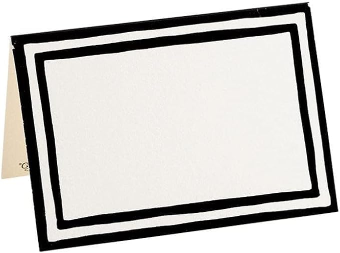 Caspari Border Stripe Place Cards in Black Foil, 32 Included