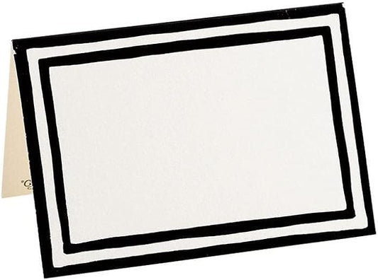 Caspari Border Stripe Place Cards in Black Foil, 32 Included
