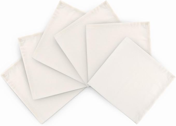 White Cloth Napkins Set of 12, Premium Soft Cotton Dinner Cloth Napkin 20X20 Inches,Highly Absorbent,Hotel Quality Reusable & Washable Napkins with Mitered Corner.