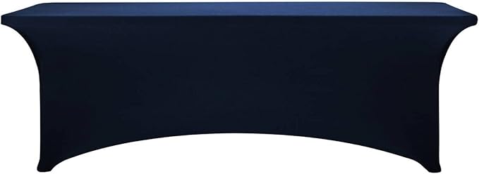 FORLIFE 2Pack Spandex Table Covers，Fitted Tablecloth for Rectangular Tables, Stretch Patio Table Covers, Universal Spandex Table Cover for Wedding, Banquet, Party (8ft, Navy)