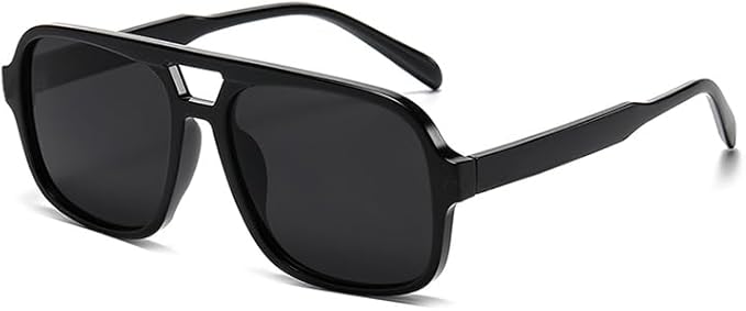 Retro Aviator Sunglasses for Women Men Trendy Classic 70s Square Green Aviator Sun Glasses Vintage Shades