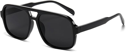 Retro Aviator Sunglasses for Women Men Trendy Classic 70s Square Green Aviator Sun Glasses Vintage Shades