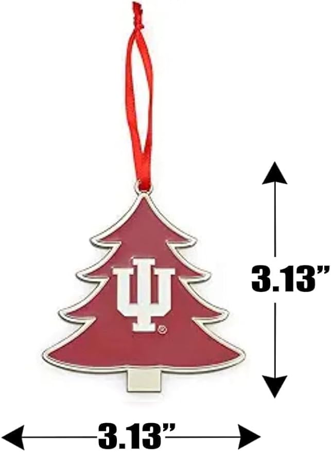Indiana Hoosiers Tree Shaped Metal Christmas Ornament