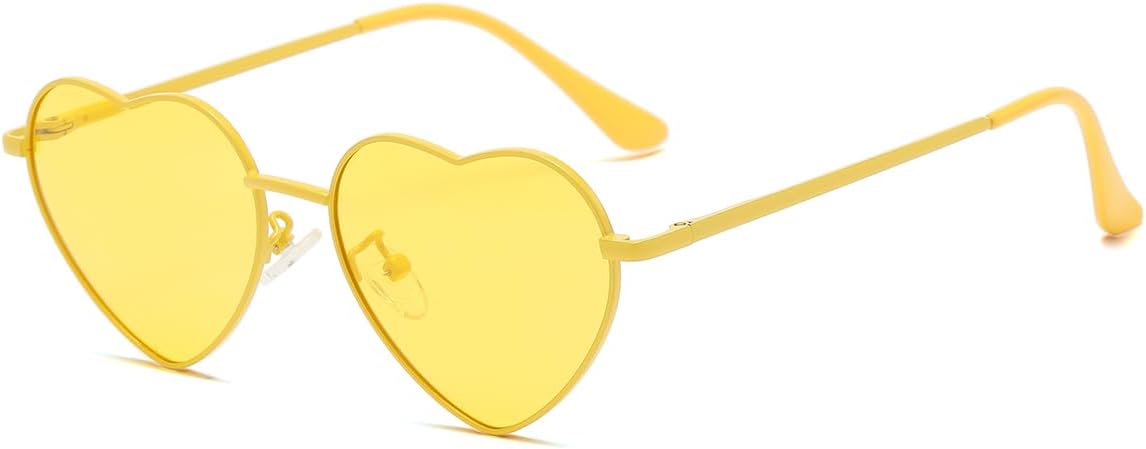 JOVAKIT Polarized Heart Sunglasses for Women Fashion Lovely Style Metal Frame UV400 Protection Lens
