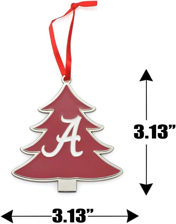 Alabama Crimson Tide Script A Tree Shaped Metal Christmas Ornament