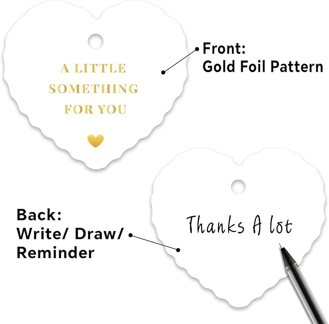 50pcs Gold Foil Thank You Tags with String, Pre-Punched Hole Gift Tags with String - Perfect for Weddings, Baby Showers, Parties, Holidays, Anniversaries, Celebrations (2.36"*2.16")
