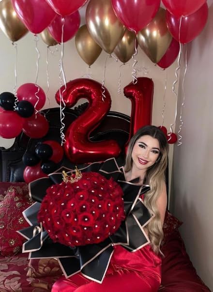 Red Number 1 Balloon 40 inch, Number 1 Birthday Balloon for Boy Girl, Red Foil One Balloon for 1st 10 11 12 16 18 Birthday Party, Anniversary Celebration Number Balloons Decorations