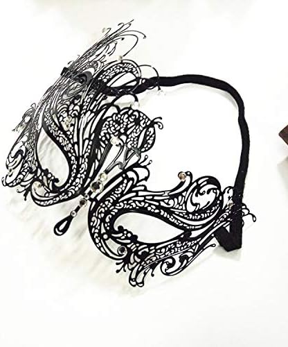 Venetian Masquerade Mask for Women - Ultralight Shiny Metal Rhinestone Party Evening Prom Ball Mask