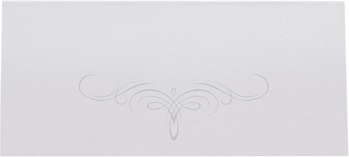Decadent Flourish Place Cards, Silver (Choose Color), Set of 60, Pre-cut and Scored - Wedding, Party, Dinner, and Special Events - Made in the USA