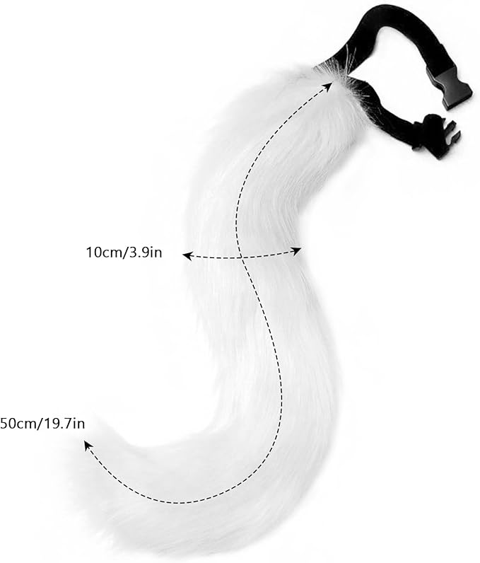 HAOAN Furry Fox Mask Wolf Fox Tail and Paw Gloves Set Adult Cat Halloween Mask Cosplay Animal Party Costume