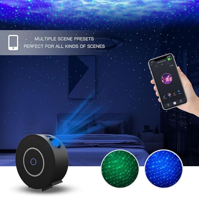Star Projector Lights, Galaxy Projector for Bedroom, Smart APP & Voice Control Galaxy Lamp,Ceiling Night Light Compatible with Alexa & Google Home,Room Decor for Kids Adults-Black
