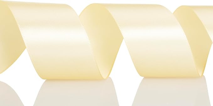ATRBB 25 Yards 1-1/2 inch Wide Satin Ribbon Perfect for Wedding,Handmade Bows and Gift Wrapping(Buttermilk)