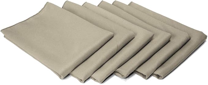 TableLinensforLess 17"x17" Polyester Cloth Napkins, Set of 6 (Charcoal) | Easy-Care, No-Iron Finish, Superior Color Retention, Machine Washable