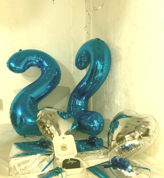 Blue 40 Inch Big Number Balloon Birthday Decoration, Number 2 Helium Balloon 12 20 22 23 24 26 2026 New Years Celebration, Boy Girl Baby Anniversary Party Graduations Supplies Decorations