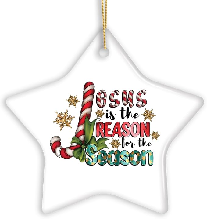 Festively Fun Jesus is The Reason for The Season Religious Christmas Ornament