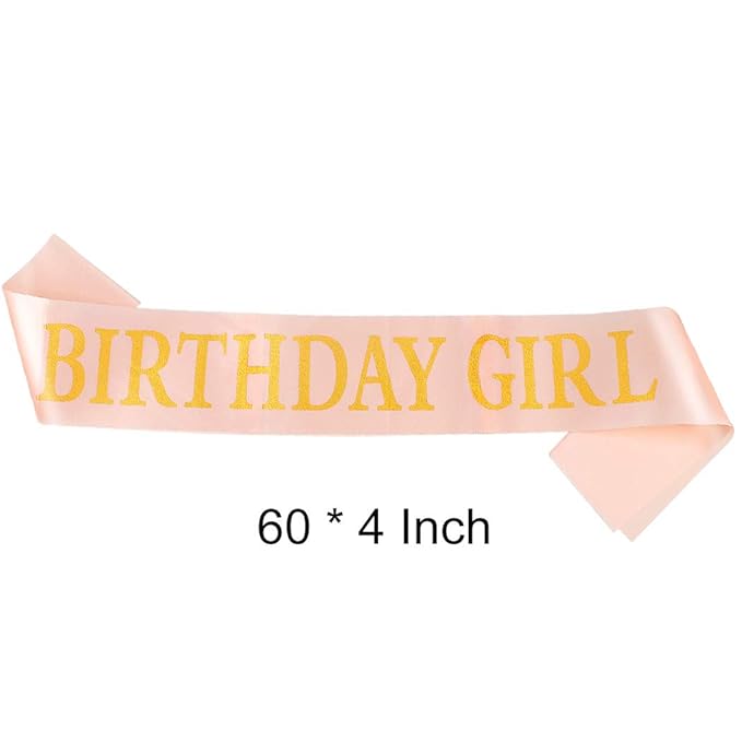 AOPRIE Birthday Girl Crown for Women with Sash Gold Happy Birthday Tiara for Women Headband Princess Crown Rhinestone Accessories