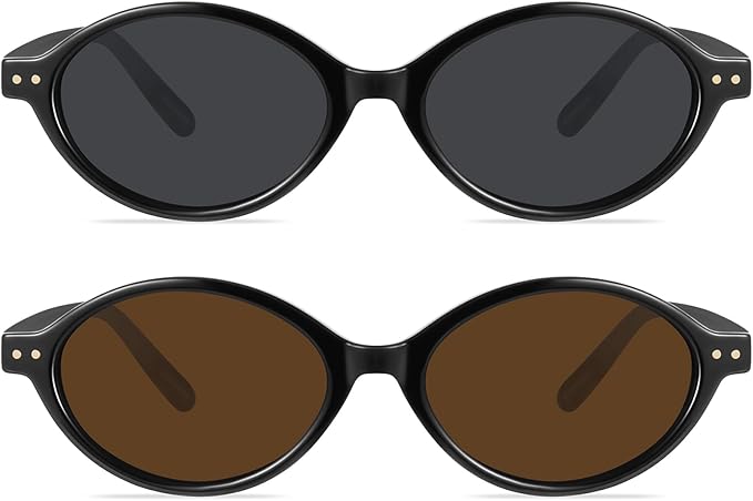 GRFISIA Retro Oval Sunglasses Womens Small Trendy Sun Glasses Sunnies UV400 Protection