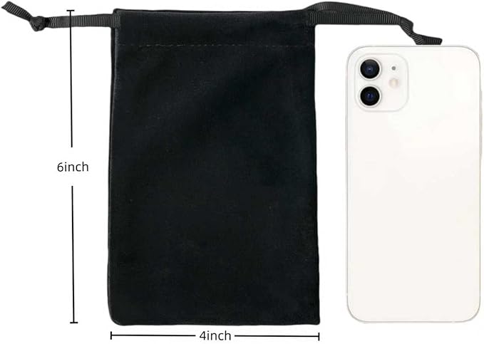 12pcs Black Velvet Drawstring Bags 4x6 inches Small Velvet Cloth Gift Bags Jewelry Pouches for Storage Wedding Party Favor Christmas