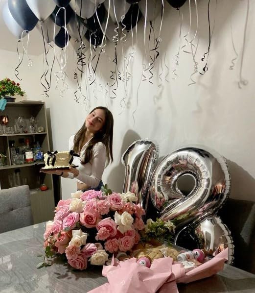 Silver Number 1 Balloon 40 inch, 1 Number Birthday Balloon for Boy Girl, Silver One for 1st 10 11 12 16 18 Birthday Party, Anniversary Celebration Number Balloons