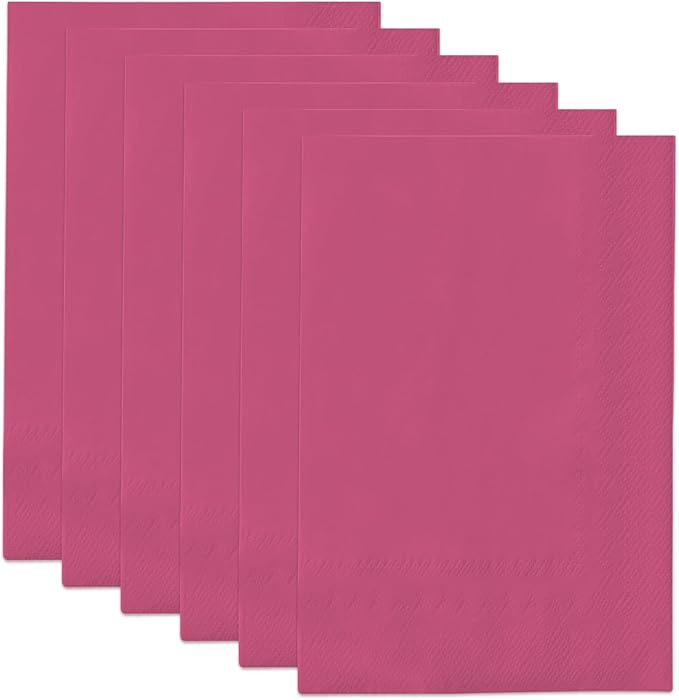 qiqee Peach Pink Paper Napkins 13 * 16inch Guest Paper Disposable Towels Napkin Paper Hand Towels for Wedding, Dinner, Birthday Party, Dessert Cocktail ＆ Kitchen Napkins（ 120 Count）