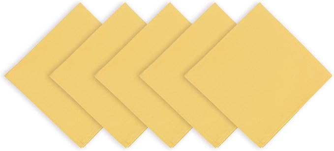 Arkwright Restaurant Cloth Napkins - (Pack of 25) Spun Polyester Dinner Napkin with Hemmed Edges - Ideal for Dinner, Wedding, Party, Banquet, Kitchen, 20 x 20 in, Gold