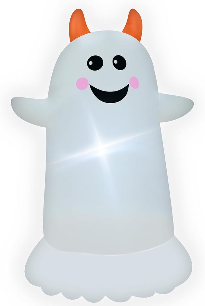 3.5FT White Ghost Halloween Inflatable Decor Blow Up Decoration with LED Lights Halloween Parties Holiday Decor Indoor Outdoor Yard Graden Decorations