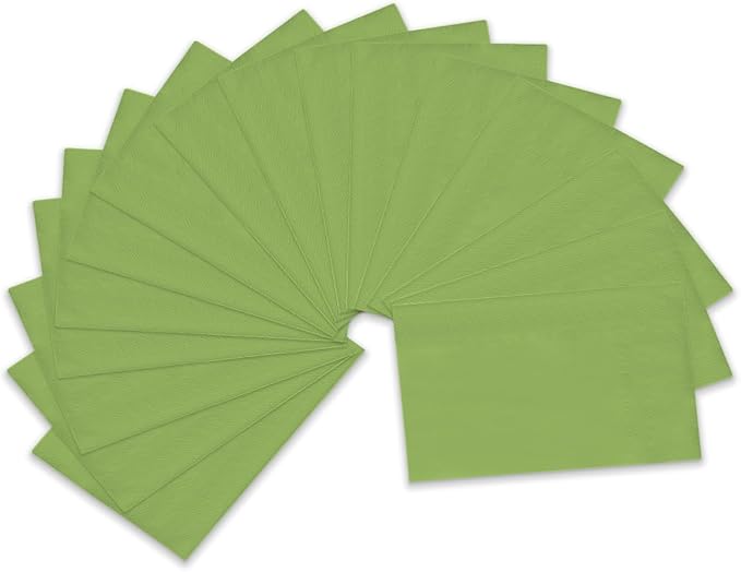 qiqee Pea Green Paper Napkins 13 * 16inch Guest Paper Disposable Towels Napkin Paper Hand Towels for Wedding, Dinner, Birthday Party, Dessert Cocktail ＆ Kitchen Napkins（ 120 Count）