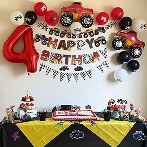 40 Inch Red Number 4 Balloon Large Red Foil Balloon Red 4 Balloons Mylar Helium Balloon for 4th Birthday Party Decorations Girls Boys Baby Shower Wedding Anniversary Decoration