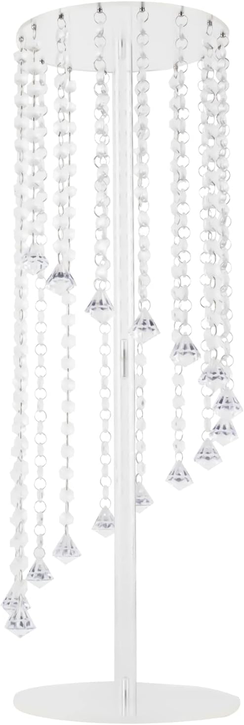 Wedding Centerpieces Gold Vases,10PCS Metal Flower Candle Holder with Sparkling Crystal Beads,Crystal Flower Vase Metal Flowers Stand for Party Tables Decorations (23.6inch Slivwer)