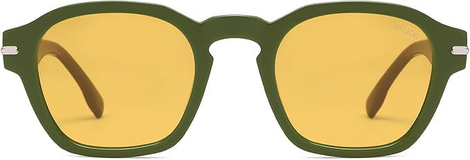 SOJOS Vintage Retro Square Polarized Sunglasses Men Standard Fit Trendy Womens Sun Glasses SJ2382