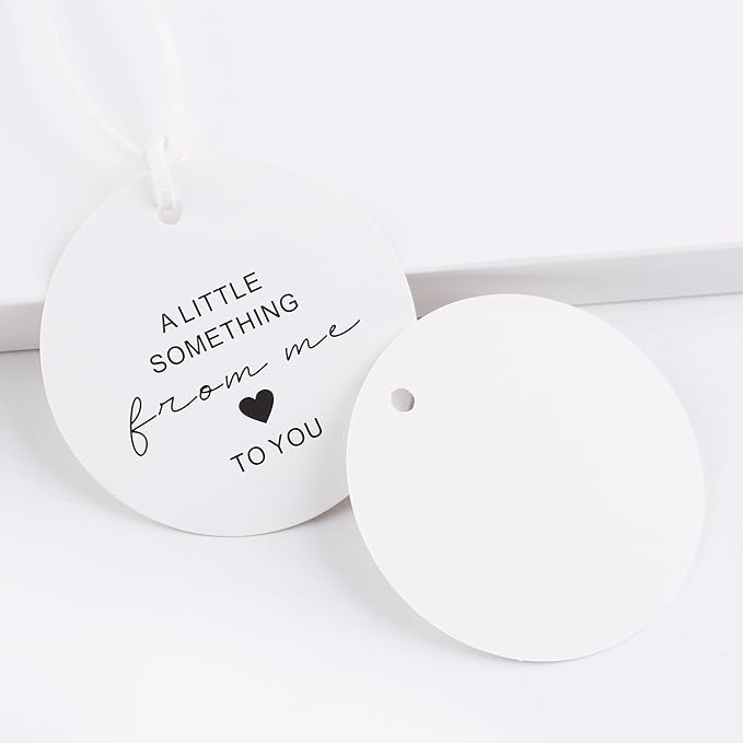 70Pcs Thank You Gift Tags, 2.5Inch “A Little Something from Me to You” Pre-Punched Hole Hangtag for Gifts, Favors (String is NOT Included)