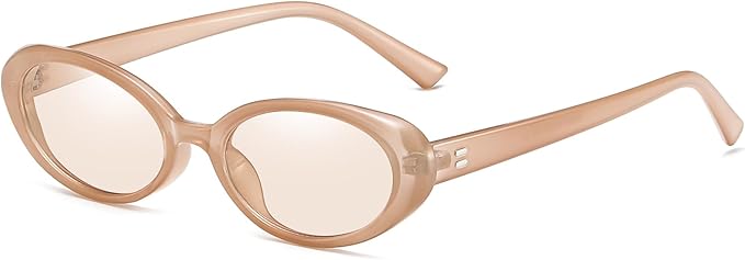 Retro Oval Sunglasses for Women Men Fashion Small Oval Sunglasses 90s Vintage Shades