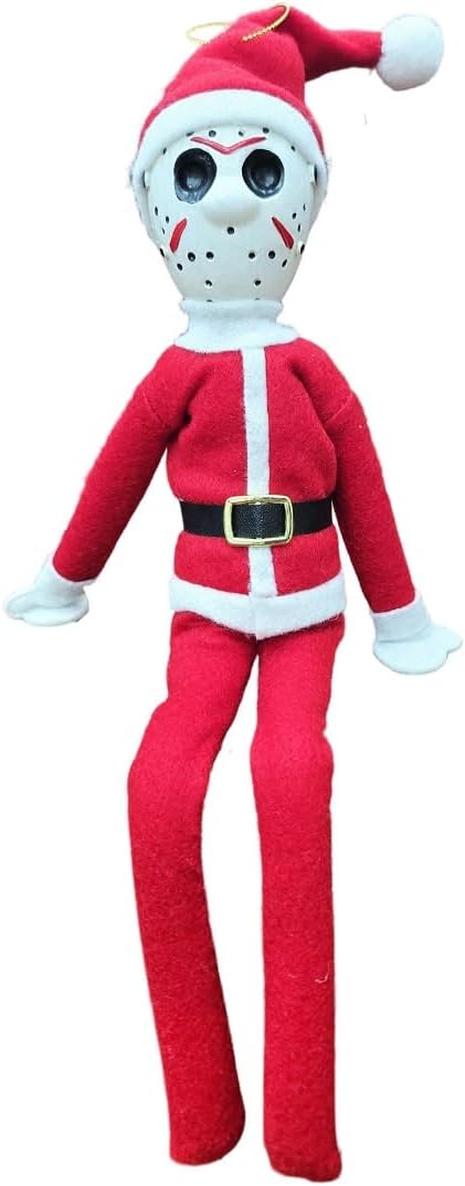 Creepy Hockey Masked Horror Elf Decoration 35cm – Handmade Horror-Inspired Ornament for Christmas, Halloween & Holiday Party Décor – Spooky Collectible with Sinister Expression