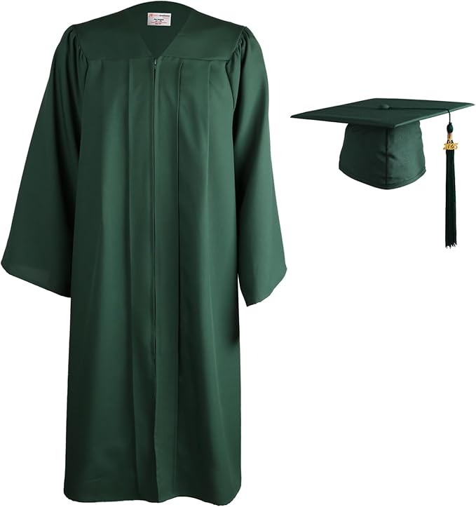 OSBO GradSeason Matte Graduation Cap and Gown 2025 Set with Tassel for High School & College 10 Colors