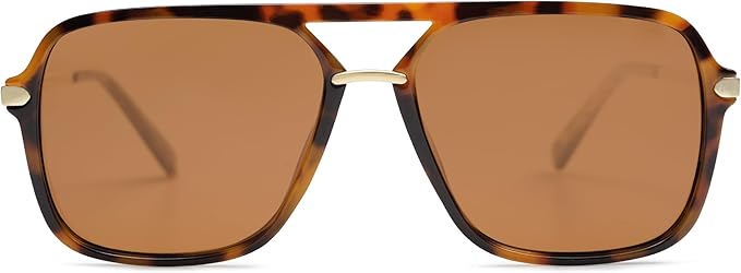 SOJOS Sunglasses for Women & Men, Square, Retro, Polarized Lens, Trendy Aviator, 90s Shades