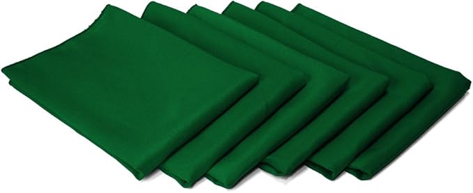 TableLinensforLess 17x17 Inch Polyester Cloth Napkins, Set of 6 (Hunter Green)