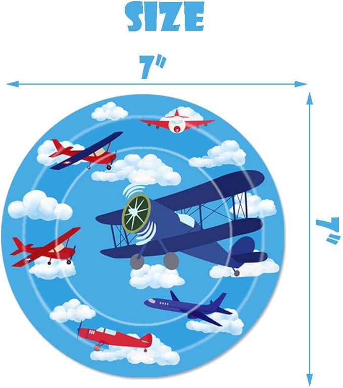 Airplane Party Plates and Napkins Airplane Aircraft Birthday Party Decorations Aviation Theme Party Tableware Set Boys Baby Shower Birthday Party Supplies Favors