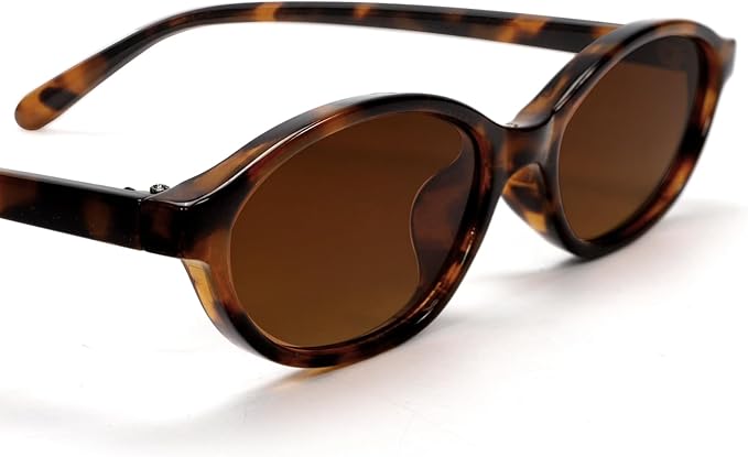 Retro Oval Sunglasses for Women Chic Cat Eye 90s Sunnies Lightweight Narrow Shades Trendy UV protection Sun Glasses